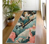 Tapis de Couloir Motif Ange Cupidon, 70x240 Tapis de Passage Boho Valentin Vintage Extra Long Antidérapant Lavable, Carpet Interieur pour Cuisine Salon à Coucher Descente de lit Poil Ras Rug Lm1105