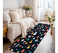 Tapis de couloir motif bonhomme de neige, cadeau festif, cloche de Noël, rouge, éponge à poils ras rectangulaire, tapis de sol pour cuisine, entrée, buanderie, décoration de chevet, 0,6 x 2,4 m