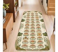 Tapis de couloir motif champignons, feuilles d'automne, fleurs, marron, antidérapant, pour intérieur, tapis rectangulaire qui ne perd pas ses poils pour cuisine, chevet, entrée, couloir, décoration de