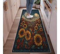 Tapis de couloir motif chouette, nature, tournesol, lune, automne, orange, antidérapant, pour intérieur, tapis rectangulaire qui ne perd pas ses poils pour cuisine, buanderie, porte, entrée