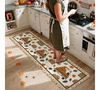 Tapis de couloir motif citrouilles, moisson, panier rustique, orange, antidérapant, esthétique, rectangulaire pour la maison, la cuisine, la buanderie, la porte, l'entrée, la décoration, 0,6 x 2,4 m