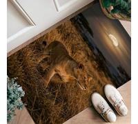 Tapis de couloir motif lion, herbe naturelle du soleil sans marron, tapis d'intérieur à poils courts en éponge qui ne perd pas ses poils pour cuisine, entrée, chevet, buanderie, décoration 61 x 0,9 m