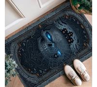 Tapis de couloir motif tête de mort gothique, toile d'araignée mystérieuse, maison hantée d'Halloween, tapis rectangulaire à poils courts pour cuisine, entrée, chevet, porte, couloir, décoration noire