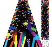 Tapis de couloir néon pour décorations de fête qui brille dans le noir des années 80, allée de danse lumineuse fluorescente pour anniversaire, mariage, Noël, 3 m