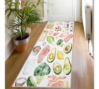 Tapis de Couloir Nourriture Cuisine 80x250 Tapis de Passage Motif Fruits Légumes Extra Long Antidérapant Lavable, Carpet Interieur pour Cuisine Salon à Coucher Descente de lit Poil Ras Rug O1048