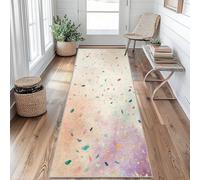 Tapis de Couloir Pois Colorés Tapis de Passage Confetti 50x120cm Antidérapant et Lavable Interieur Rug pour Entree Couloir Salon Chambre à Coucher Cuisine WP&m275