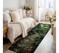 Tapis de couloir pour chemin, nature, feuilles tropicales, fleurs d'été, vert, antidérapant, tapis rectangulaire d'intérieur qui ne perd pas ses poils pour cuisine, chevet, entrée, couloir, décoration