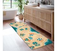 Tapis de couloir pour parasol de plage, serviette de plage d'été côtière, vagues d'été, turquoise, à poils courts en éponge à poils courts pour la maison, tapis d'intérieur qui ne perd pas ses poils