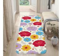 Tapis de couloir rectangulaire à poils courts en éponge à poils courts - Ne perd pas ses poils - Pour cuisine, entrée, chevet, porte, couloir - 0,6 x 1,5 m