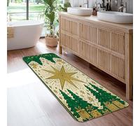 Tapis de couloir rectangulaire à poils courts en éponge pour cuisine, entrée, buanderie, couloir - Vert - 6 x 1,8 m