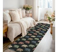 Tapis de couloir rustique avec silhouette de forêt automnale - Antidérapant - Esthétique - Tapis de sol rectangulaire pour cuisine, chevet, entrée, couloir, décoration - 0,6 x 2,4 m