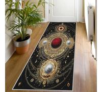 Tapis de Couloir Soleil Lune Céleste, Long Doux Antidérapant 60x210 Carpet Cuisine Tarot Astrologie Lavable en Machine Tapis d'entrée Intérieur pour Couloir, Passage Poil Ras Rug Nw631