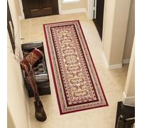 Tapis de couloir Tapis à poils courts Moderne Pont Salon Chambre à coucher Design Rouge Crème Oekotex 80 x 300 cm