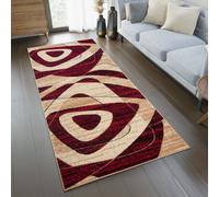 Tapis de couloir Tapis Moderne Pont Salon Chambre Design Beige Crème Rouge Chiné Motif Oekotex 100 x 200 cm