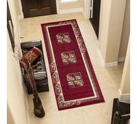 Tapis de couloir Tapis moderne Pont Salon Chambre Design Rouge Beige Oekotex 80 x 300 cm