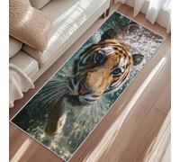 Tapis De Couloir Tigre, Tapis Cuisine Animaux Sauvage Drôle, Antidérapant Poils Ras Lavable en Machine Carpet pour Passage Buanderie Balcon Rugs 50x240cm