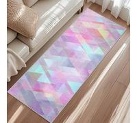 Tapis De Couloir Triangle, Tapis Cuisine Géométrique Onirique Moderne, 50 x 150cm Antidérapant Poils Ras Lavable en Machine Carpet pour Passage Buanderie Balcon Rugs
