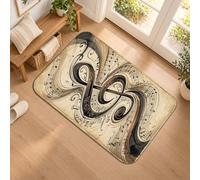 Tapis de couloir vintage Note de musique e sol 5 x 7,6 cm | Tapis d'entrée avec notation musicale vintage, design de e sol artistique, accents de maison sur le thème de la mélodie