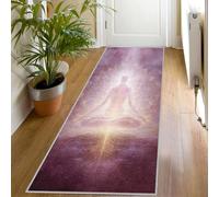 Tapis de Couloir Yoga Méditation Tapis de Couloir Chakra Violet Rose Long 60x120, Antidérapant Lavable en Machine Passage Carpet D'entrée Salon Chambre Descente de Lit Poil Ras Rug Dm629