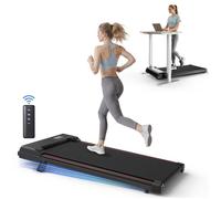 Tapis de course 1-8 km/h, inclinaison 7 %, moteur 2,5 CV, amortissement et portable, surface 90 x 38,5 cm, noir