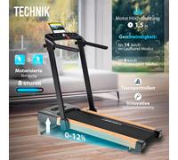 Christopeit Tapis de course S – 2 en 1, réglage motorisé, Noir, 139x68x110 cm, Unisexe