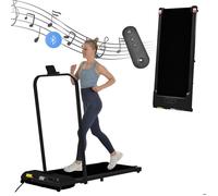 Tapis de course 2 en 1 avec télécommande vitesse 1-6 km/h,tapis roulant écran LED et haut-parleur Bluetooth et support de téléphone