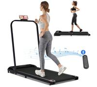 Tapis de course 2 en 1 pour la maison - vitesse de 1 à 6 km/h, avec écran LED, haut-parleur Bluetooth et support de téléphone - no