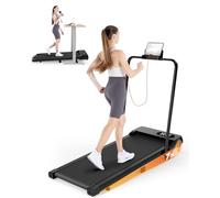 Tapis de Course 4 en 1 Pliable avec Pente 7% - Walking Pad Électrique 8 km/h, Moteur 2.5 HP, Surface Large 40 cm, Télécommande, Écran LED, Cadre Renforcé, 130 kg Max - pour Maison & Bureau