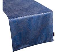 Tapis de course 40x140 Goja bleu marine feuille de ginkgo Tapis de course Pierre Cardin avec imprimé velours brillant Eurofirany