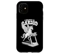 Tapis de Course Amusant avec Licorne I Believe in Cardio Training Coque pour iPhone 11