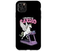 Tapis de Course Amusant avec Licorne I Believe in Cardio Training Coque pour iPhone 11 Pro Max