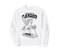 Tapis de Course Amusant avec Licorne I Believe in Cardio Training Sweatshirt