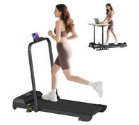 HOMCOM Tapis de Course électrique Pliant 2 en 1, 1-10 km/h, Tapis de Marche électrique avec télécommande, Walking Pad pour la Maison et Le Bureau, Noir