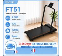 Tapis de course Formill FT51 2 en 1 pour la marche et la course à pied, pliable, à installer sous le bureau, surface de course de 38*95 cm, avec accoudoirs, inclinaison manuelle de 12 %, télécommande