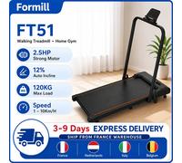 Tapis de course Formill FT51 2 en 1 pour la marche et la course à pied, pliable, à installer sous le bureau, surface de course de 38*95 cm avec accoudoirs, écran LED, trou d'évacuation d'huile, FT51