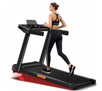 Tapis de course maison - Moteur 3 CV, 12 programmes, pente 9%, 12 km/h, avec porte-bouteille et support tablette intégrés