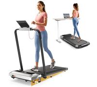 Tapis de Course, Pente 7%,Pliable 3 en 1 Tapis de Marche électrique, 2,5 HP, Compact et Portable sous Le Bureau,12 km/h, télécommande, écran LED, Peu encombrant, pour Le Bureau à Domicile