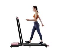 Tapis de course pliable 2 en 1, 3.0 HP tapis de course électrique sous le bureau, avec télécommande et affichage LED, vitesse maximale de 6 km/h marche jogging pour bureau à domicile (rose)