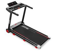 Tapis de Course Pliable avec Inclinaison 9% FITFIU Fitness 4 en 1 Vitesse Réglable 14 km/h avec Affichage LCD Connectivité APP et Fréquence Cardiaque 360º Tablet Holder Walking Pad Compact MC-160