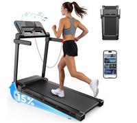 Tapis de Course Pliable FT54, Inclinaison Auto 15%, Vitesse 0-14 km/h, Moteur 3,0 HP Silencieux, Bluetooth App, Charge Max 150kg