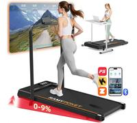 Tapis De Course pliable inclinable 9%,Tapis De Course Silencieux 2.5HP,Treadmill 10km/h,APP&LED, walking pad bureau max 150kg Tapis De Course pliable inclinable 9%