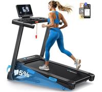 Tapis de Course Pliable - MERACH - Inclinaison 15% - 0.8-12km/h - Moteur 1.25CHP - Écran LCD - Bluetooth - Connectivité APP