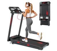Tapis de course pliable pour la maison : réglage de l'inclinaison de 0 % à 12 %, vitesse de 1 à 14 km/h, capacité de charge de 150 kg, ultra-silencieux, écran LED, 12 programmes d'entraînement, HF1114