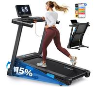 Tapis de Course Pliable - T12PRO MERACH - Inclinaison 15% - 0.8-12km/h - Moteur 2.5HP - Écran LED - Bluetooth/APP Exclusive/Kinomap