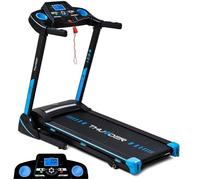 Tapis de Course Pliable THUNDER® ICON-BLUE | Vitesse 1-17km/h | Avec Capteur d'impulsion | USB/AUX | Écran LCD | Inclinaison
