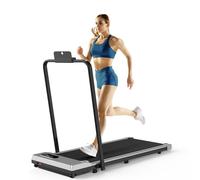 Tapis de course pliant 2-en-1 - Jusqu'à 120KG - Tapis de marche 1-8 km/h - Moteur sans balais 2.5PS - Avec accoudoir et affichage LED - Silver