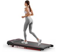 Tapis de Course Tapis de Marche Inclinable, Walking Pad avec Télécommande et LED, Vitesse Réglable 1-6 km/h Tapis de Marche Compact pour Le Bureau et la Maison (Rouge1)