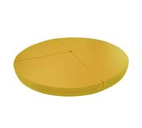Tapis de crash for pole dance,tapis de crash en mousse EPE réticulée,Tapis de pole dance rond pliable et portable avec housse antidérapante en cuir PU, épaisseur 3 cm(Yellow,1.6M)