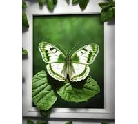 Tapis De Crochet À Point Noué Animal Papillon Vertkit De Broderie À Nouer Soi-Même Fait À La Main，Kits De Tapisserie Diy Pour Coussins Adultes，Grand Tapis À Crochet De Loquet，Motif Pré- 35x46in