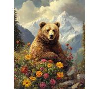 Tapis De Crochet À Point Noué Ours De Dessins Animés，Animaux Et Paysageskits De Fabrication De Tapis，Crochet À Loquet À Faire Soi-Même Pour Débutants，Adultes，Kit De Décoration Pour La 31x45in